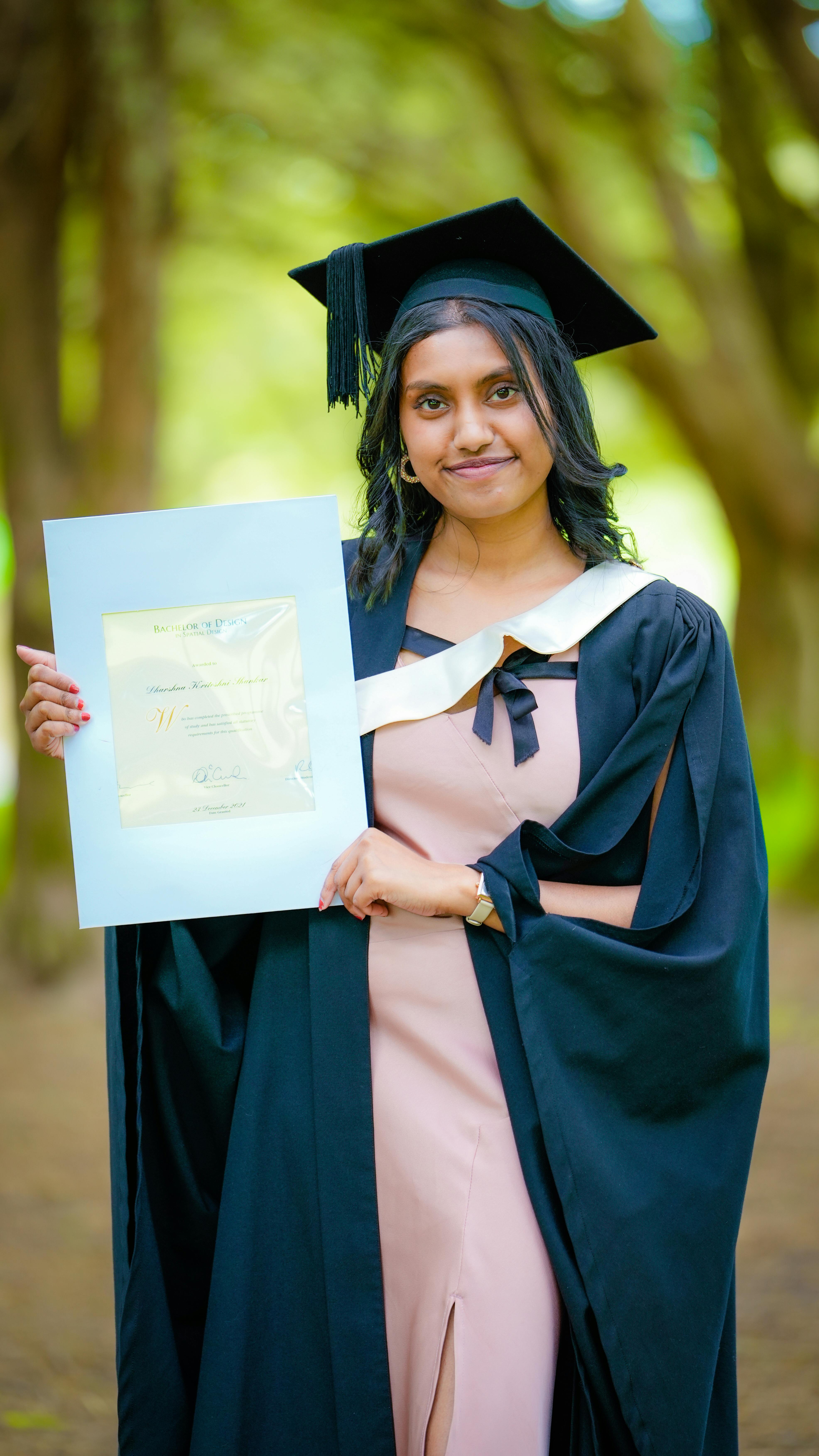 Student celebrating graduation